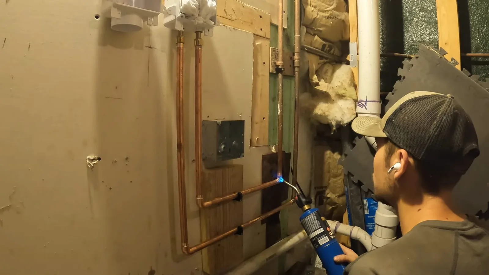 Plumbing rough-in for a new basement bathroom, illustrating index.html