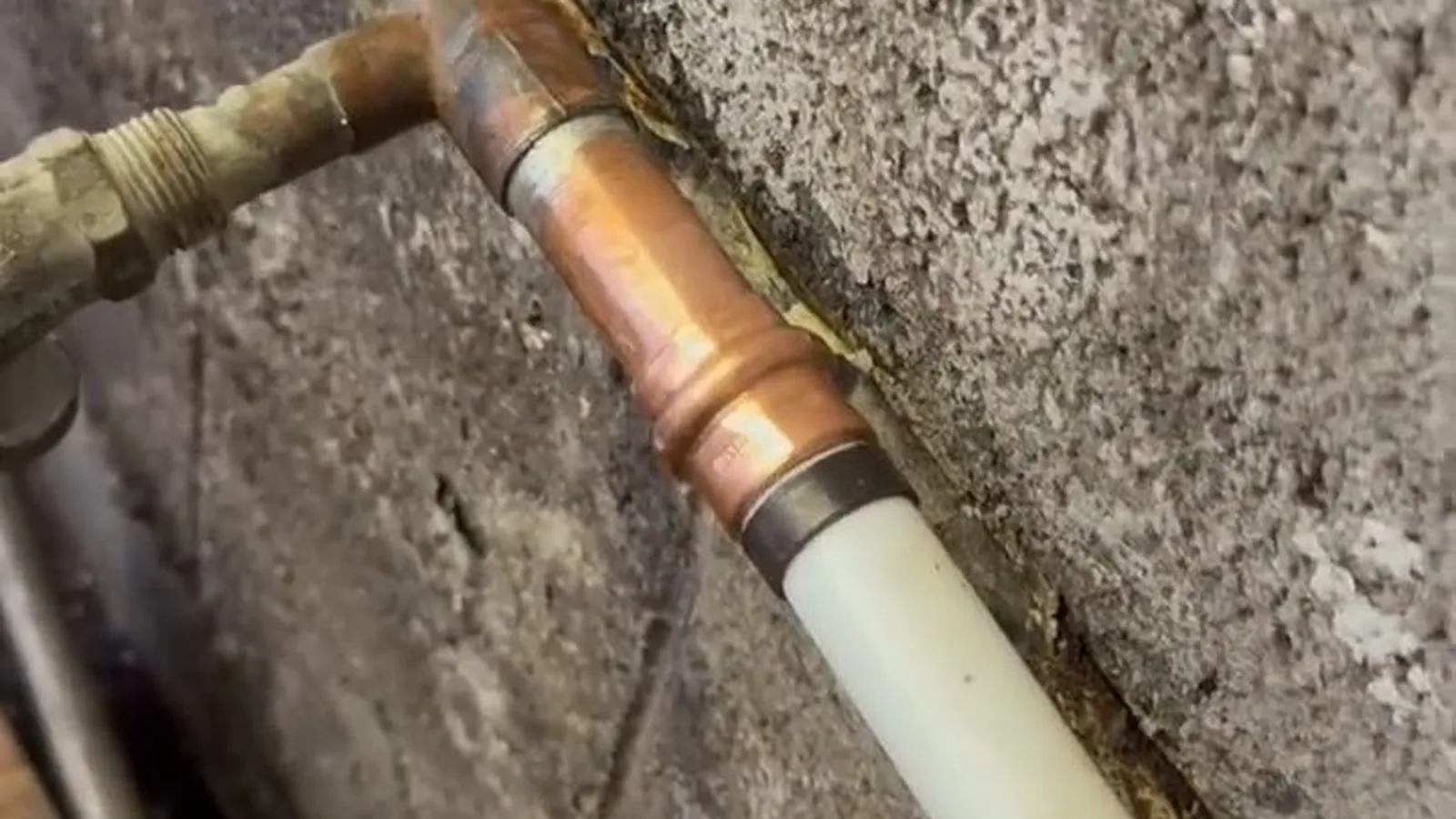 A section of repaired water line before backfill during Water Line Repair & Replacement service in Alpharetta